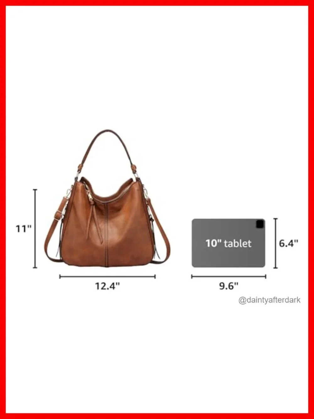 Women's Hobo Crossbody Bag Faux Leather Tassel Large Shoulder Purse